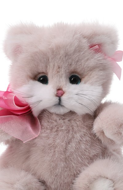 Мягкая игрушка из норки котик тедди CAROLON светло-розового цвета по цене 32000 руб., арт. МИ-25-В-001-10, фото 4 Мягкая игрушка из норки котик тедди CAROLON, арт. МИ-25-В-001-10, фото 4