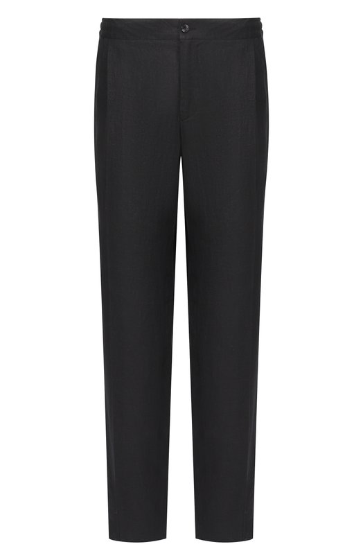 Льняные брюки Kiton UPN01H0969003 Чёрный UPN01H0969003