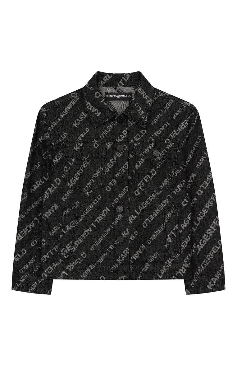 Детского джинсовая куртка KARL LAGERFELD KIDS темно-серого цвета, арт. Z30426 | Фото 1 (Материал подклада: Синтетический материал; Материал внешний: Хлопок, Деним; Рукава: Длинные; Кросс-КТ: Деним, Демисезон; Ростовка одежда: 9 лет | 134 см, 12 лет | 152 см, 13 - 15 лет | 158 см, 16 лет | 164 см, 7 лет | 122 см)