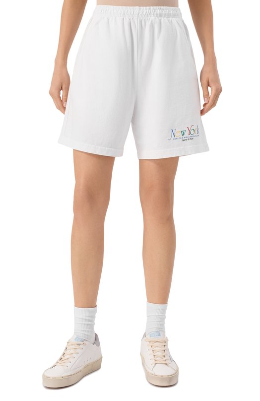 Хлопковые шорты Sporty and Rich SH039622034WH57 Белый  SH039622034WH57 Фото 3