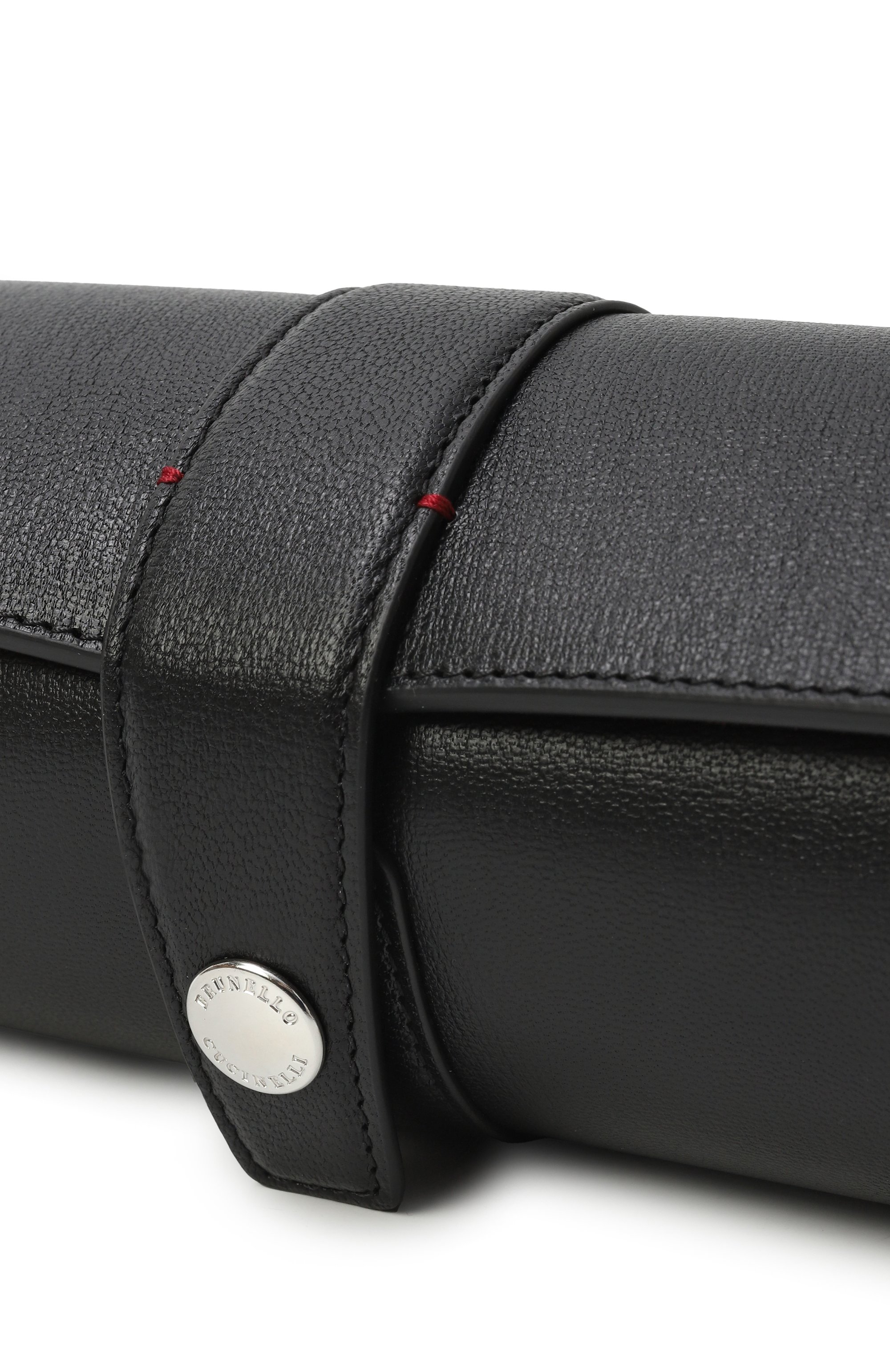 Кожаный футляр для часов BRUNELLO CUCINELLI черного цвета по цене 158500 руб., арт. MWRLBU161, фото 2 Кожаный футляр для часов BRUNELLO CUCINELLI, арт. MWRLBU161, фото 2