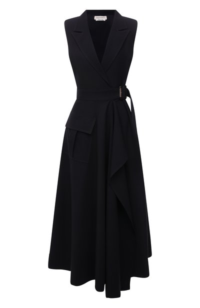 Женское платье из шерсти и хлопка ALEXANDER MCQUEEN, арт. 666319/QJACF