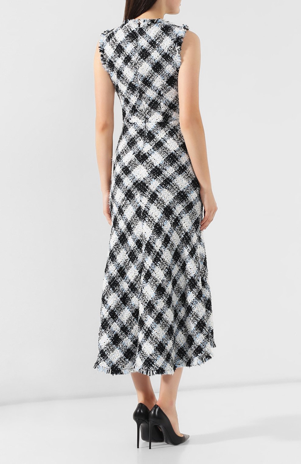 Твидовое платье ALEXANDER MCQUEEN синего цвета по цене 324000 руб., арт. 577592/QEAAR, фото 4 Твидовое платье ALEXANDER MCQUEEN, арт. 577592/QEAAR, фото 4