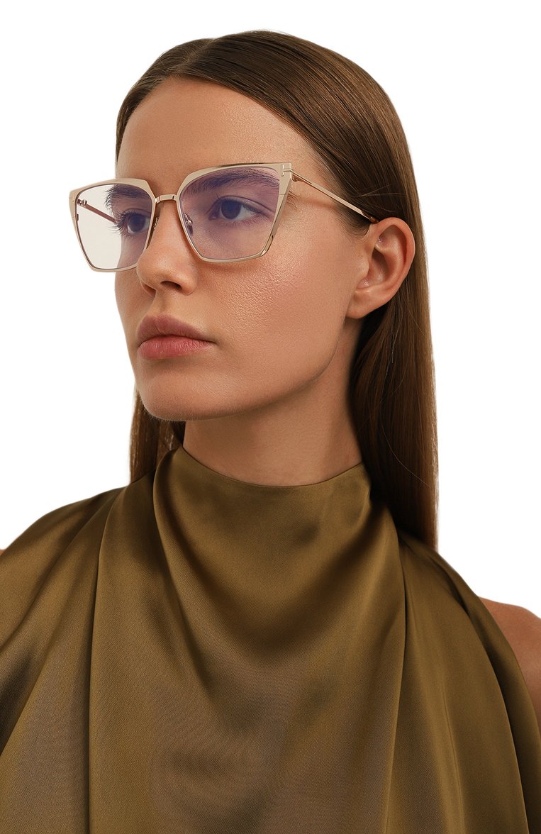 Женские оправа TOM FORD золотого цвета, арт. TF5945-B 028 | Фото 2 (Нос: Не проставлено; Региональные ограничения белый список (Axapta Mercury): Не проставлено; Тип очков: Оправа; Материал: Металл; Очки форма: Квадратные; Оптика Гендер: оптика-женское)