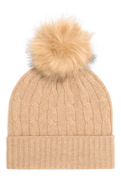 Кашемировая шапка с меховым помпоном POLO RALPH LAUREN, арт. 455731036, фото 1