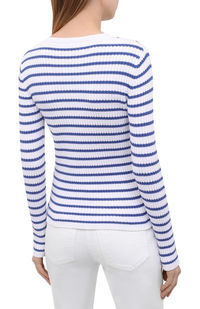 Хлопковый пуловер REDVALENTINO голубого цвета по цене 55150 руб., арт. VR0KC08F/5U4, фото 4 Хлопковый пуловер REDVALENTINO, арт. VR0KC08F/5U4, фото 4