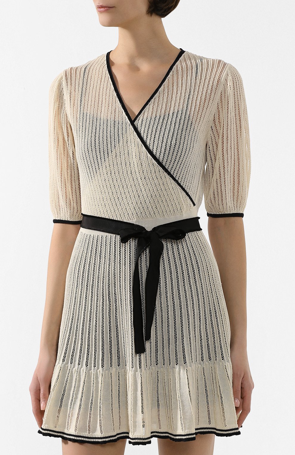 Хлопковое платье REDVALENTINO кремового цвета по цене 65450 руб., арт. TR3KDB18/4WB, фото 3 Хлопковое платье REDVALENTINO, арт. TR3KDB18/4WB, фото 3
