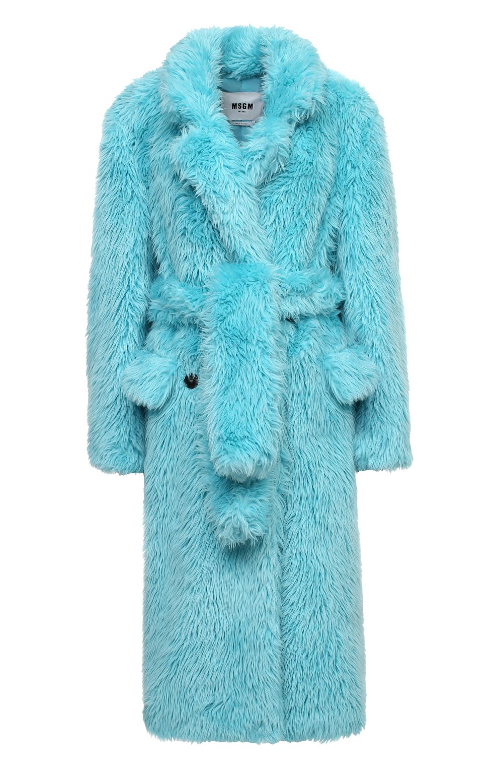 Шуба из экомеха MSGM голубого цвета по цене 69500 руб., арт. 2942MDC113 207675, фото 1 Шуба из экомеха MSGM, арт. 2942MDC113 207675, фото 1