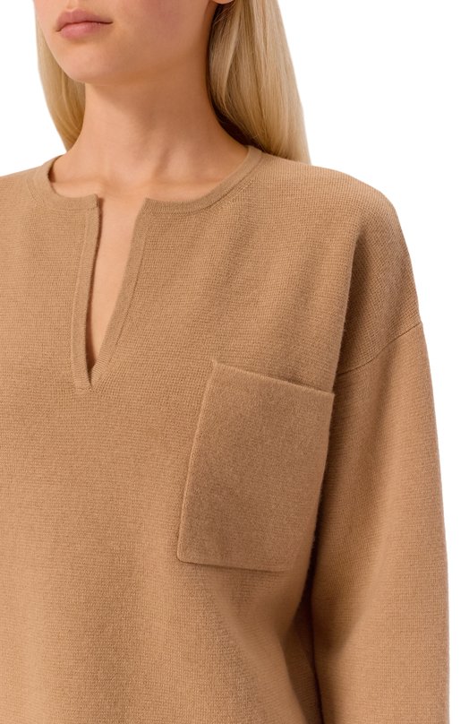 Пуловер из шерсти и кашемира Max Mara ZIBELL0 Бежевый  ZIBELL0 Фото 5