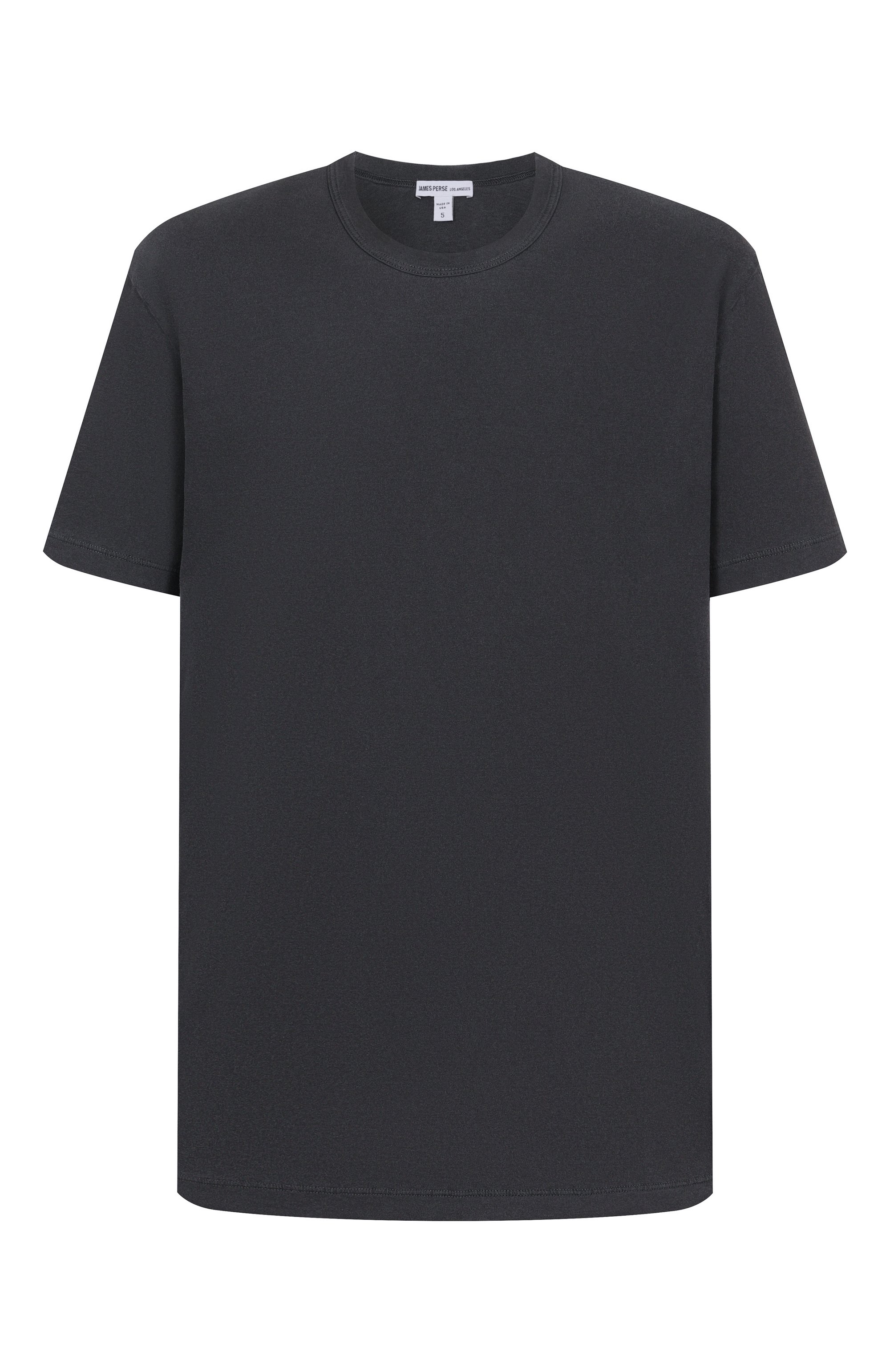 Хлопковая футболка JAMES PERSE темно-серого цвета по цене 17200 руб., арт. MLJ3311, фото 1 Хлопковая футболка JAMES PERSE, арт. MLJ3311, фото 1