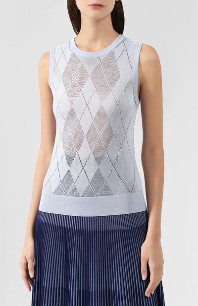 Топ из вискозы BURBERRY голубого цвета по цене 56200 руб., арт. 8013583, фото 3 Топ из вискозы BURBERRY, арт. 8013583, фото 3