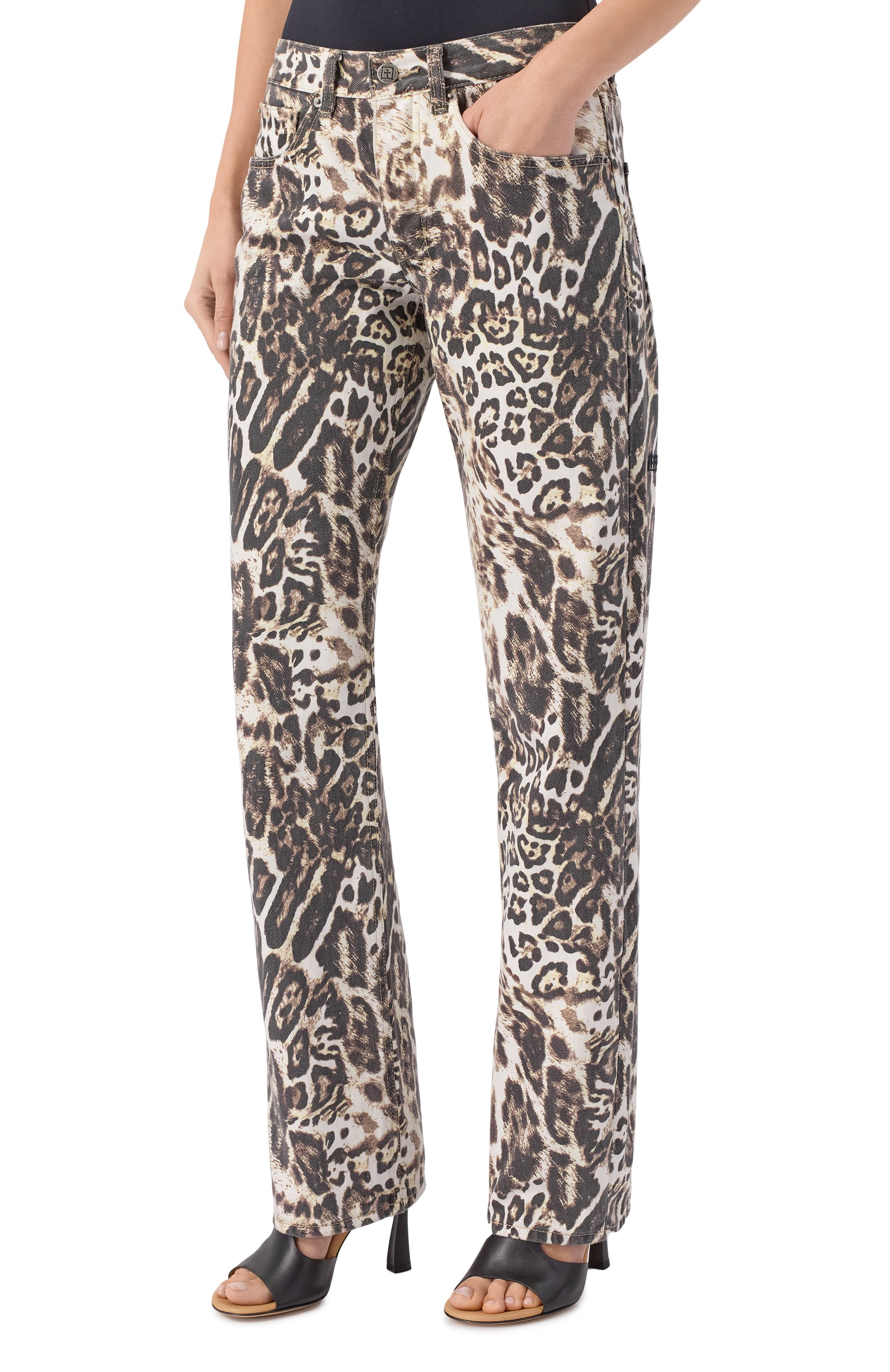 Джинсы anti k ksubi x mowalola KSUBI леопардового цвета по цене 64500 руб., арт. KXM25DJ003, фото 3 Джинсы anti k ksubi x mowalola KSUBI, арт. KXM25DJ003, фото 3