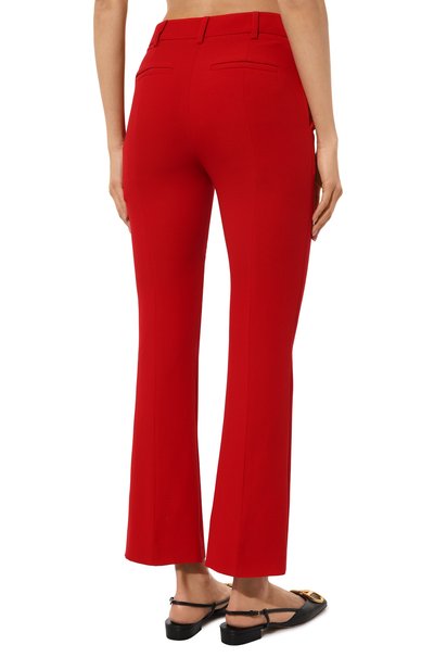 Шелковые брюки VALENTINO красного цвета по цене 175500 руб., арт. 5B3RB3601MM, фото 4 Шелковые брюки VALENTINO, арт. 5B3RB3601MM, фото 4