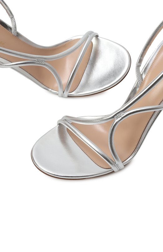 Кожаные босоножки Nuit 105 Gianvito Rossi G32496.15RIC.NPSARGE Серебряный  G32496.15RIC.NPSARGE Фото 7