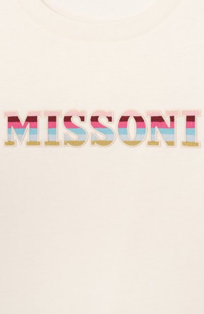 Хлопковая футболка MISSONI молочного цвета по цене 17600 руб., арт. MZ8B21/Z3672, фото 3 Хлопковая футболка MISSONI, арт. MZ8B21/Z3672, фото 3