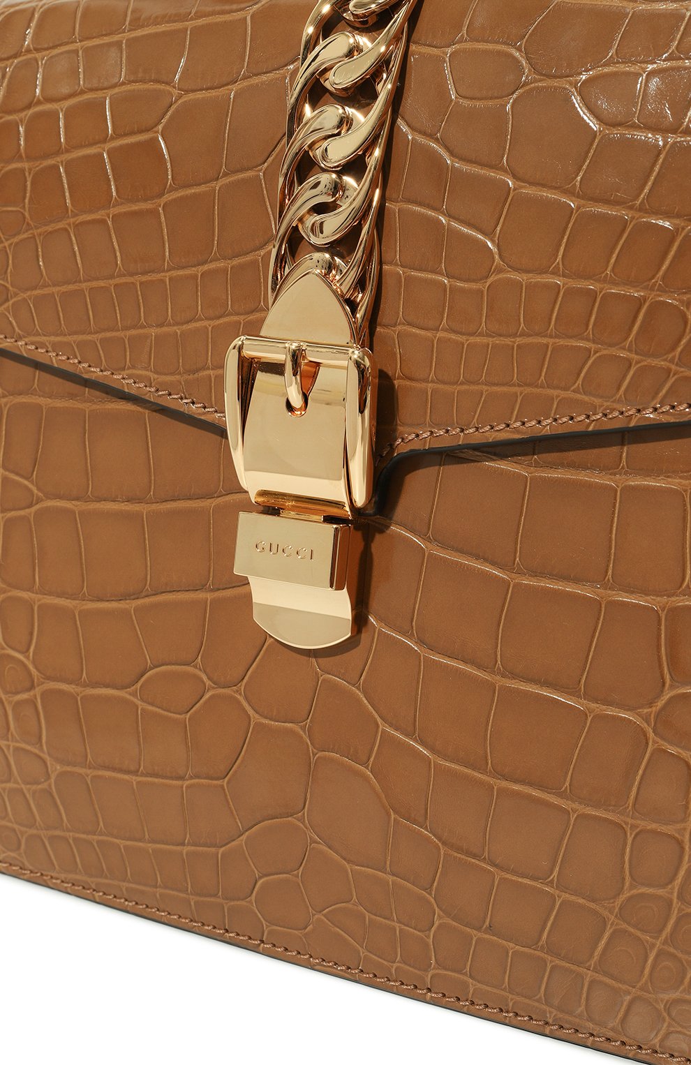 Сумка sylvie 1969 из кожи аллигатора GUCCI, арт. 431665 EV40G, фото 3