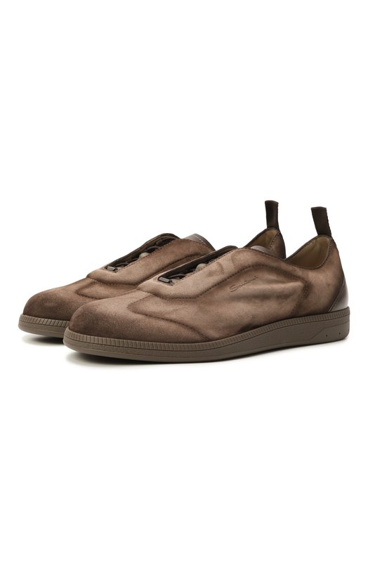 Замшевые кеды DBS-Olympic Santoni MBPG22109CPATEDS Коричневый MBPG22109CPATEDS