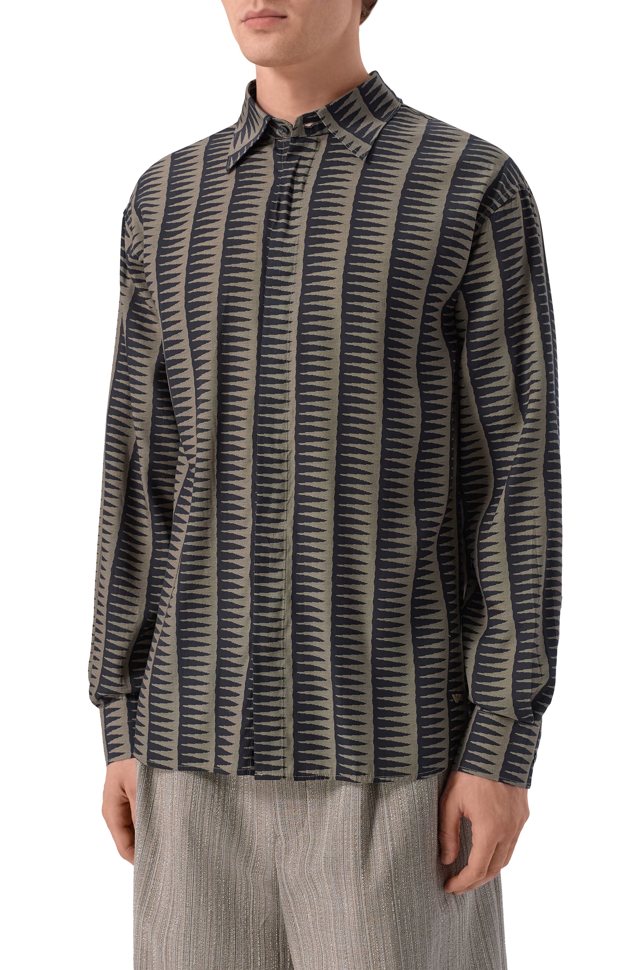 Рубашка из лиоцелла и вискозы EMPORIO ARMANI, арт. EM004178/AF14214, фото 3