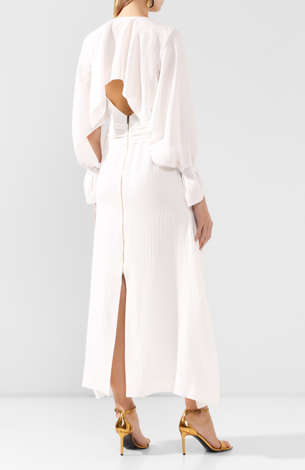 Шелковое платье ROLAND MOURET белого цвета по цене 232000 руб., арт. SS20/S0898/F0410, фото 4 Шелковое платье ROLAND MOURET, арт. SS20/S0898/F0410, фото 4