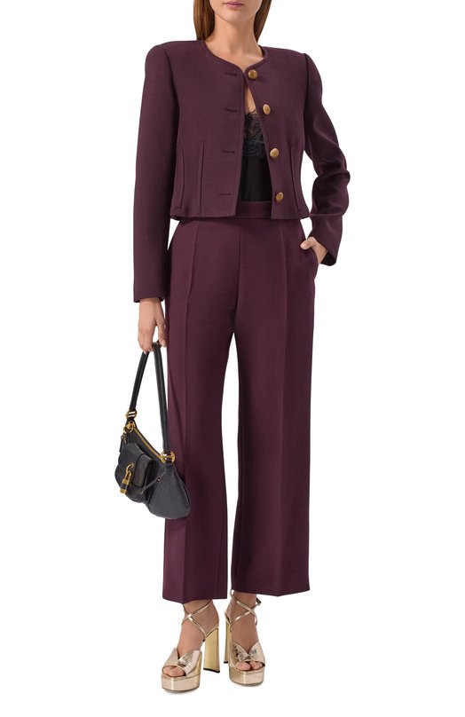 Шерстяной жакет Chloé CH26SVE01061 Фиолетовый  CH26SVE01061 Фото 2