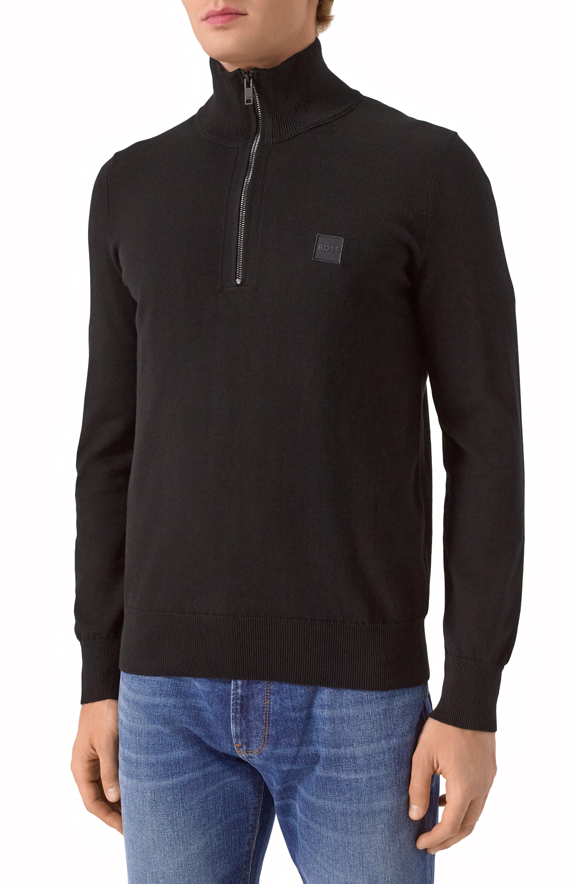 Хлопковый джемпер BOSS ORANGE черного цвета по цене 19500 руб., арт. 50527585, фото 3 Хлопковый джемпер BOSS ORANGE, арт. 50527585, фото 3