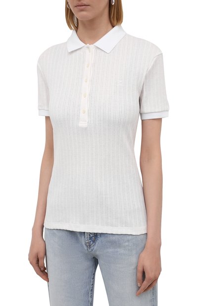 Хлопковое поло MAISON MARGIELA белого цвета по цене 35250 руб., арт. S51GL0024/S23855, фото 3 Хлопковое поло MAISON MARGIELA, арт. S51GL0024/S23855, фото 3