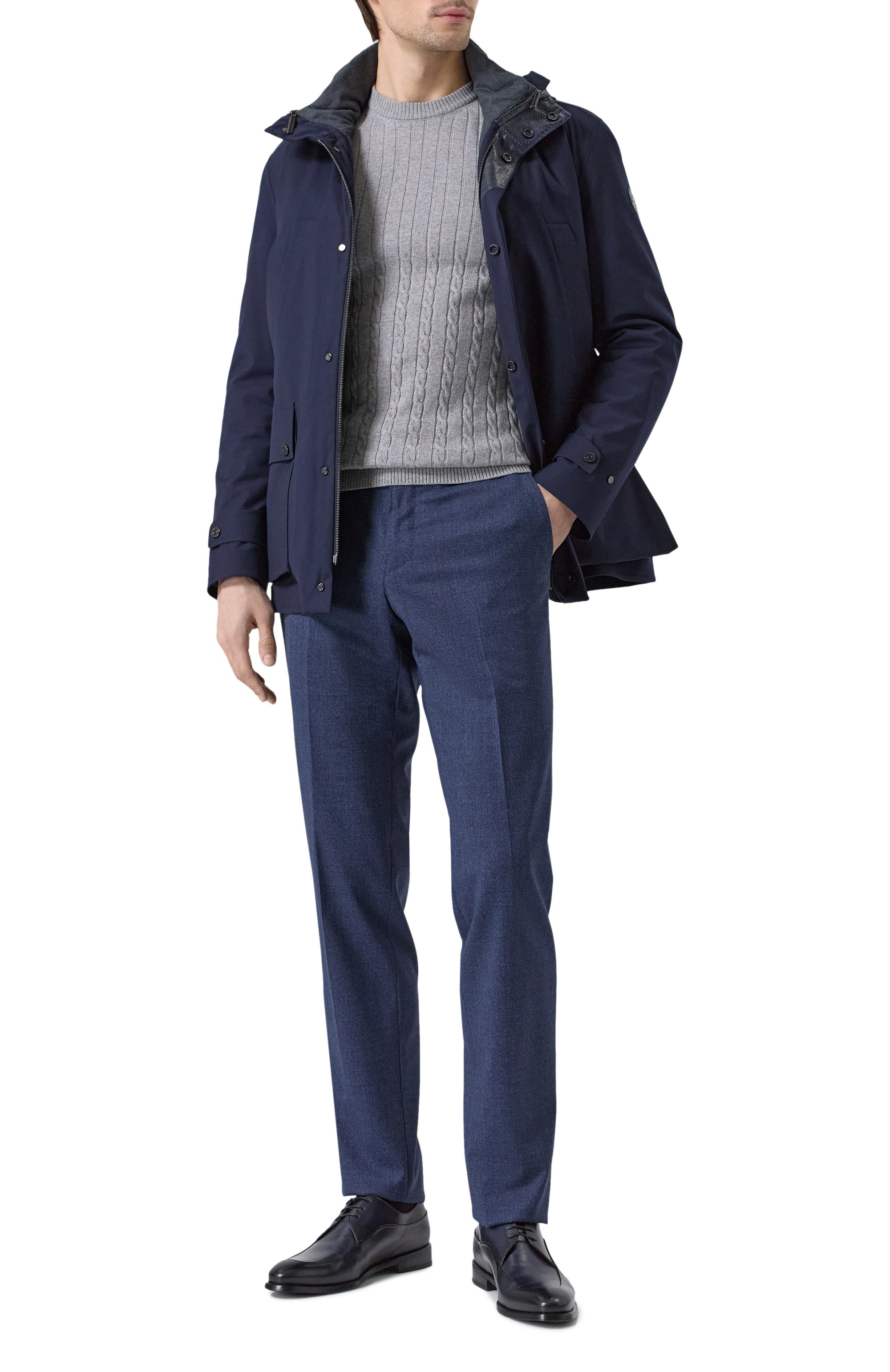 Шерстяные брюки ZEGNA темно-синего цвета по цене 95050 руб., арт. 75TB12/844F01A8, фото 2 Шерстяные брюки ZEGNA, арт. 75TB12/844F01A8, фото 2