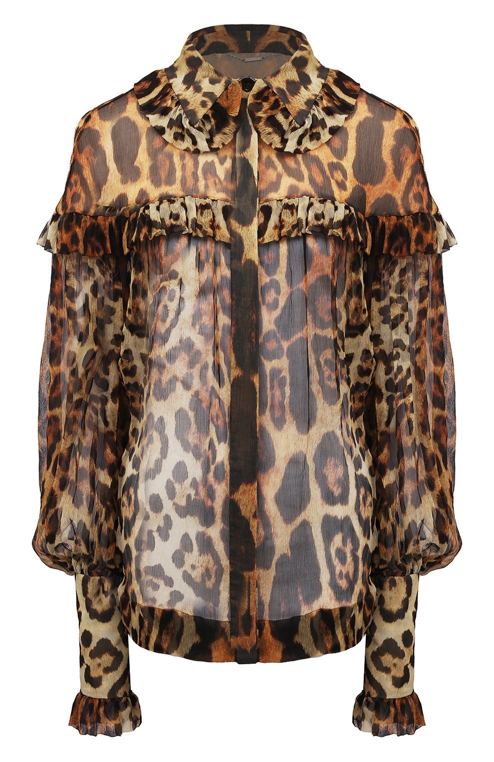 Шелковая блузка YANA DRESS леопардового цвета по цене 165000 руб., арт. 1-26-073-4205, фото 1 Шелковая блузка YANA DRESS, арт. 1-26-073-4205, фото 1