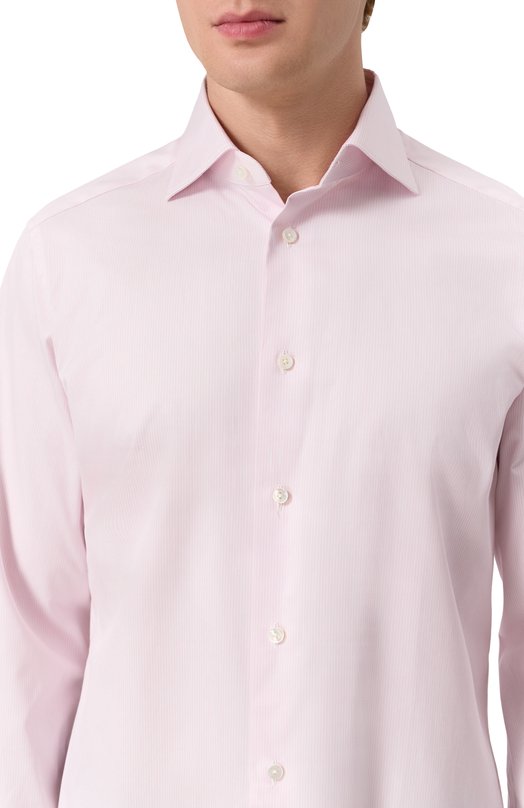 Хлопковая сорочка Zegna 9MS0BA/R801044A8 Розовый  9MS0BA/R801044A8 Фото 5