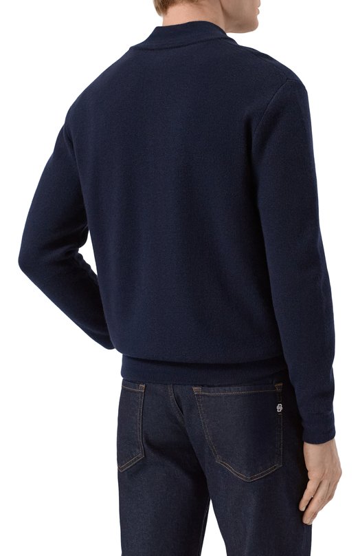 Кардиган из хлопка и шерсти Andrea Campagna TS02-2121 Синий  TS02-2121 Фото 4