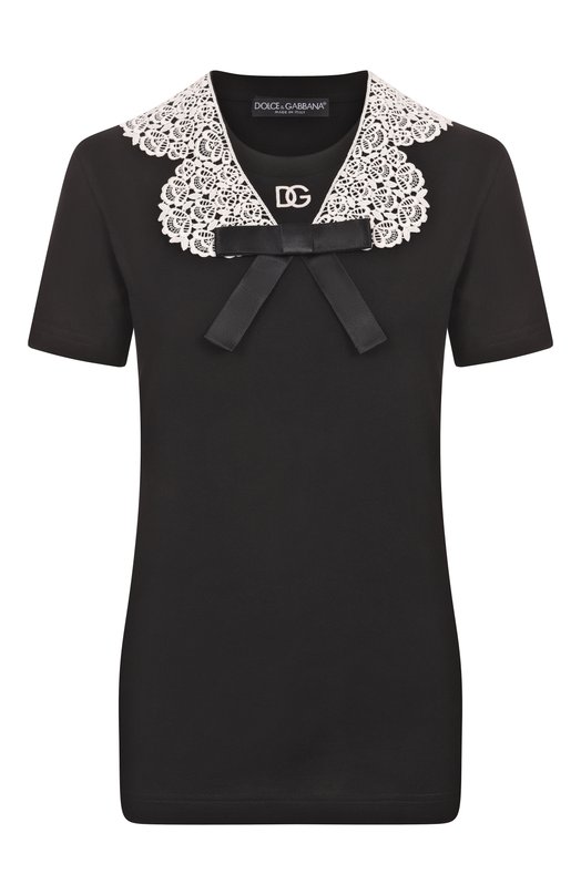 Хлопковая футболка Dolce & Gabbana F8V50Z/GDC5S Чёрный F8V50Z/GDC5S