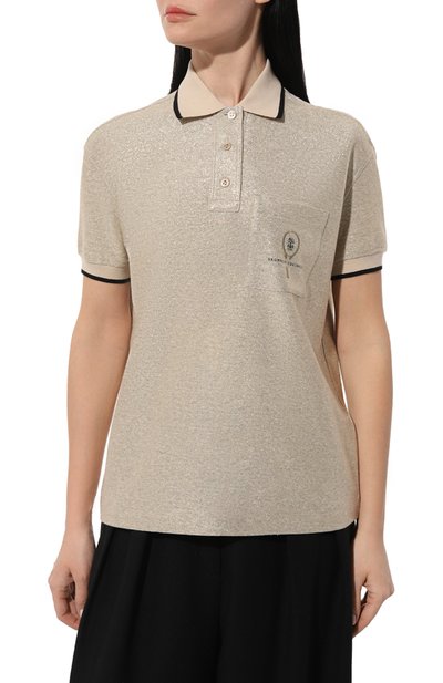 Поло изо льна и хлопка BRUNELLO CUCINELLI, арт. ML947B1282, фото 3