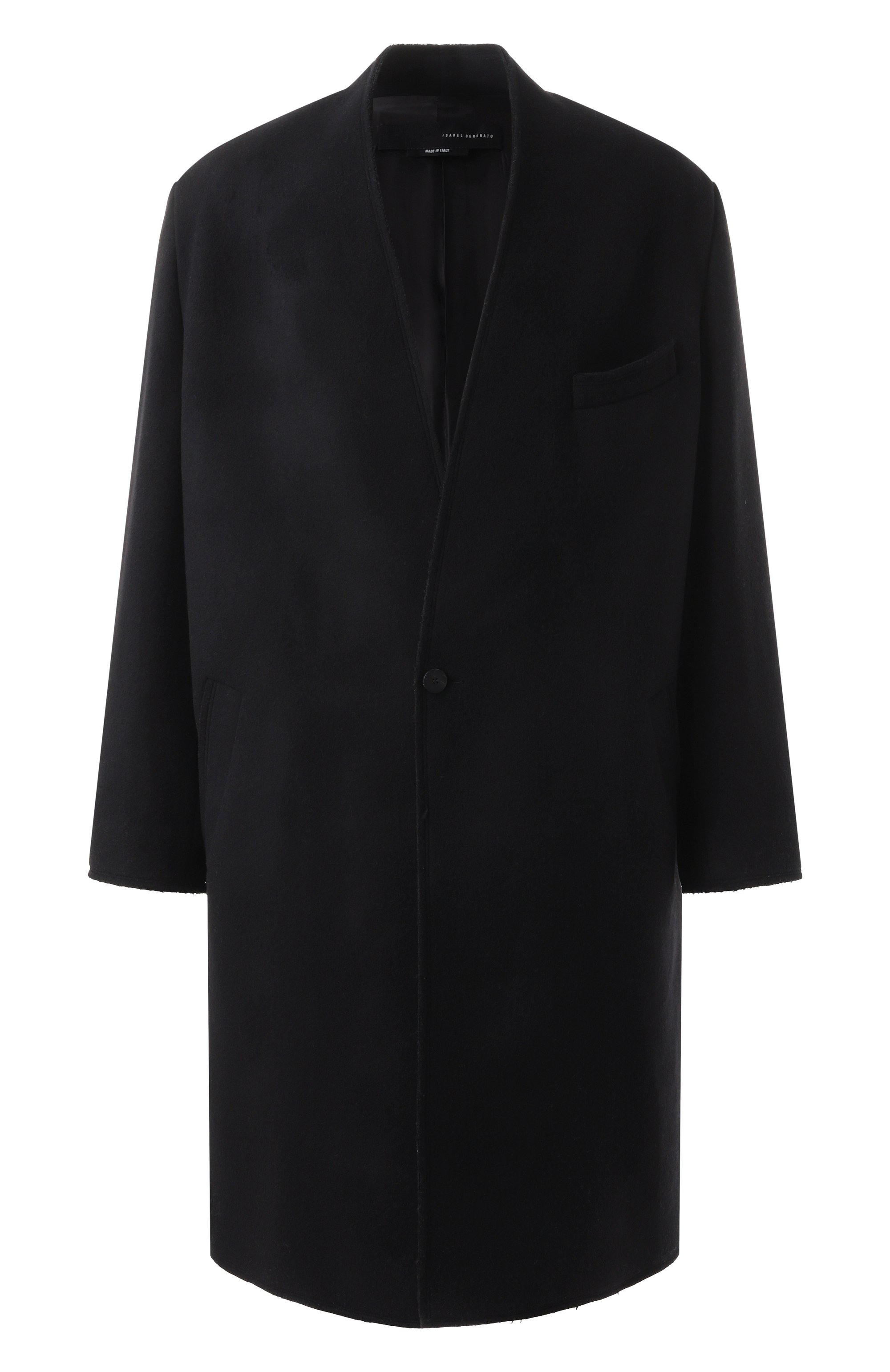 Шерстяное пальто ISABEL BENENATO черного цвета по цене 192500 руб., арт. UW15BF24, фото 1 Шерстяное пальто ISABEL BENENATO, арт. UW15BF24, фото 1