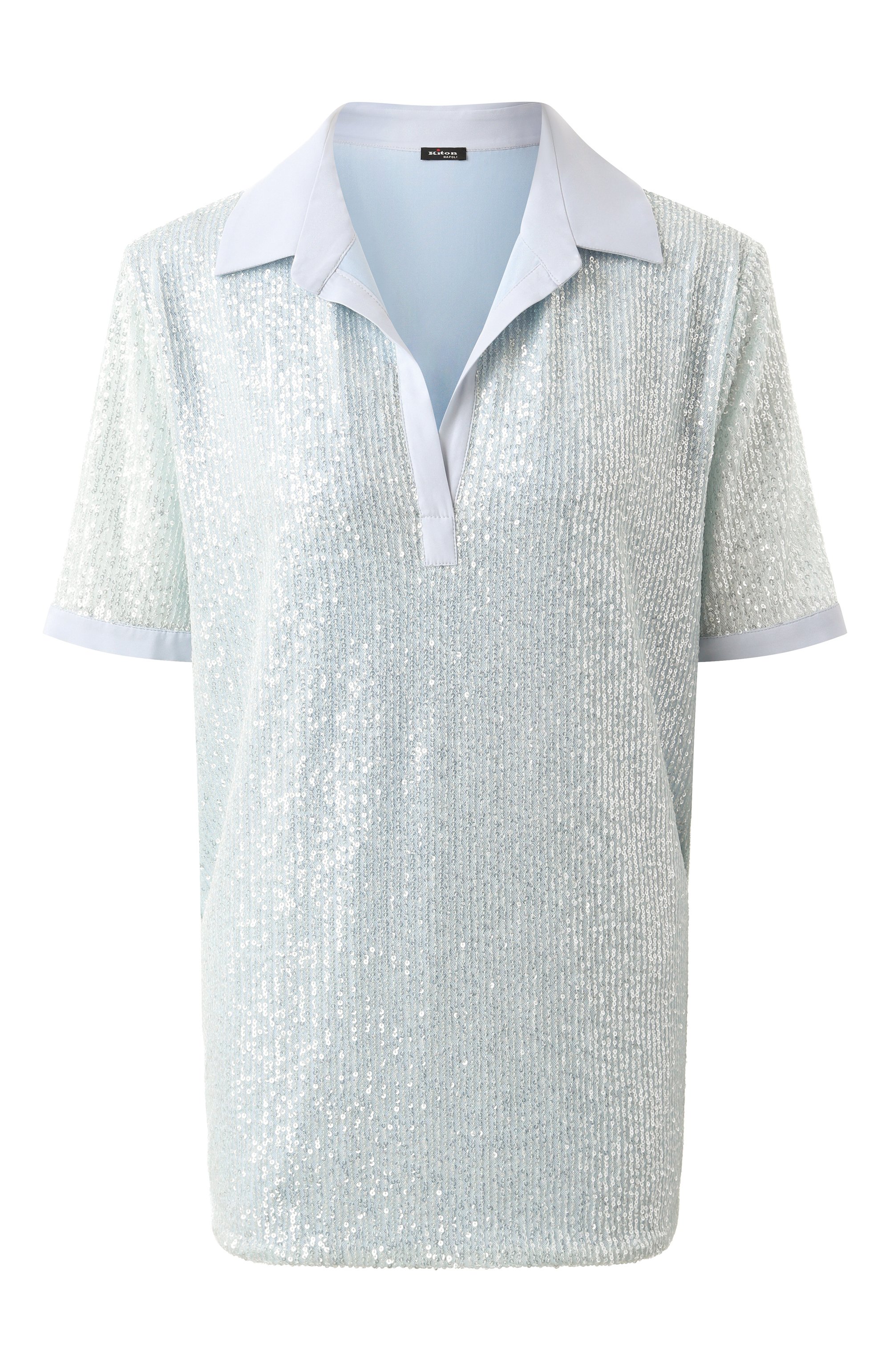 Блузка с отделкой пайетка�ми KITON, арт. D59444K0989E01, фото 1