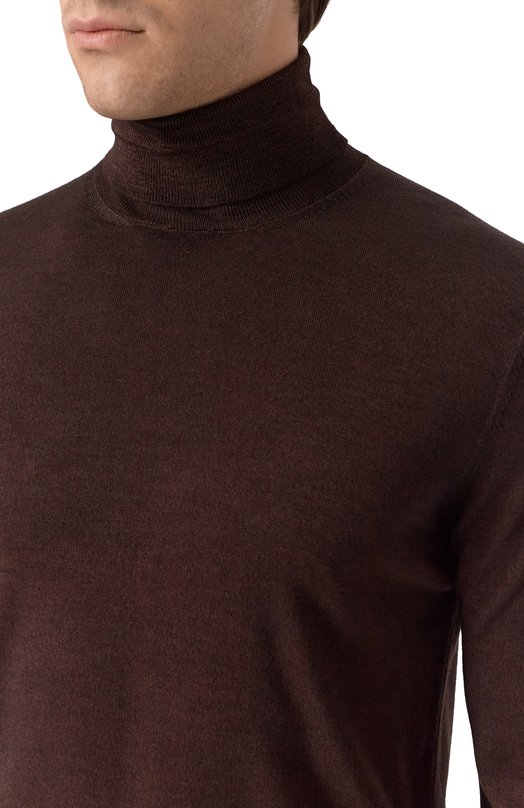 Шерстяная водолазка Andrea Campagna M5625-6301 Коричневый  M5625-6301 Фото 5