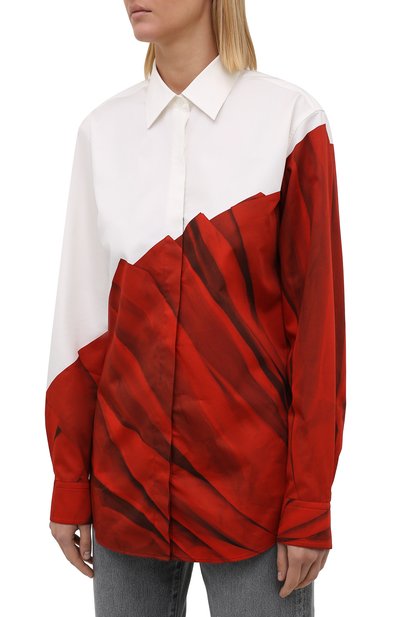 Хлопковая рубашка DRIES VAN NOTEN красного цвета по цене 89650 руб., арт. 212-010765-3078, фото 3 Хлопковая рубашка DRIES VAN NOTEN, арт. 212-010765-3078, фото 3