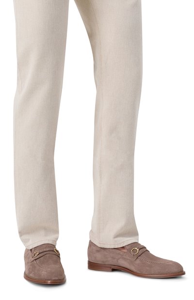 Замшевые лоферы BRUNELLO CUCINELLI светло-коричневого цвета по цене 137500 руб., арт. MZUPEAU729, фото 3 Замшевые лоферы BRUNELLO CUCINELLI, арт. MZUPEAU729, фото 3