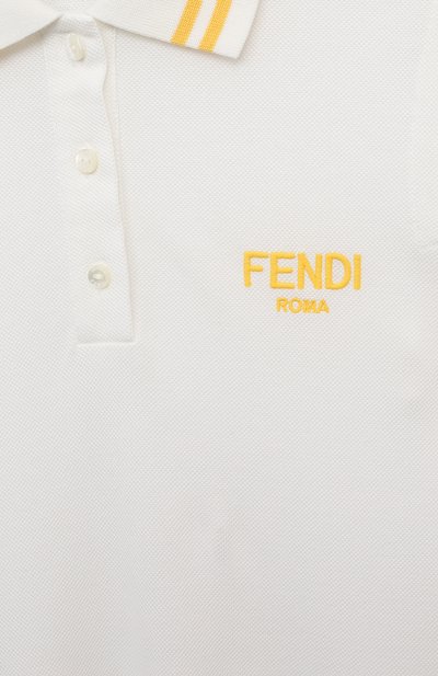 Хлопковое платье FENDI белого цвета по цене 34900 руб., арт. JFB644/AVP/8-12+, фото 3 Хлопковое платье FENDI, арт. JFB644/AVP/8-12+, фото 3