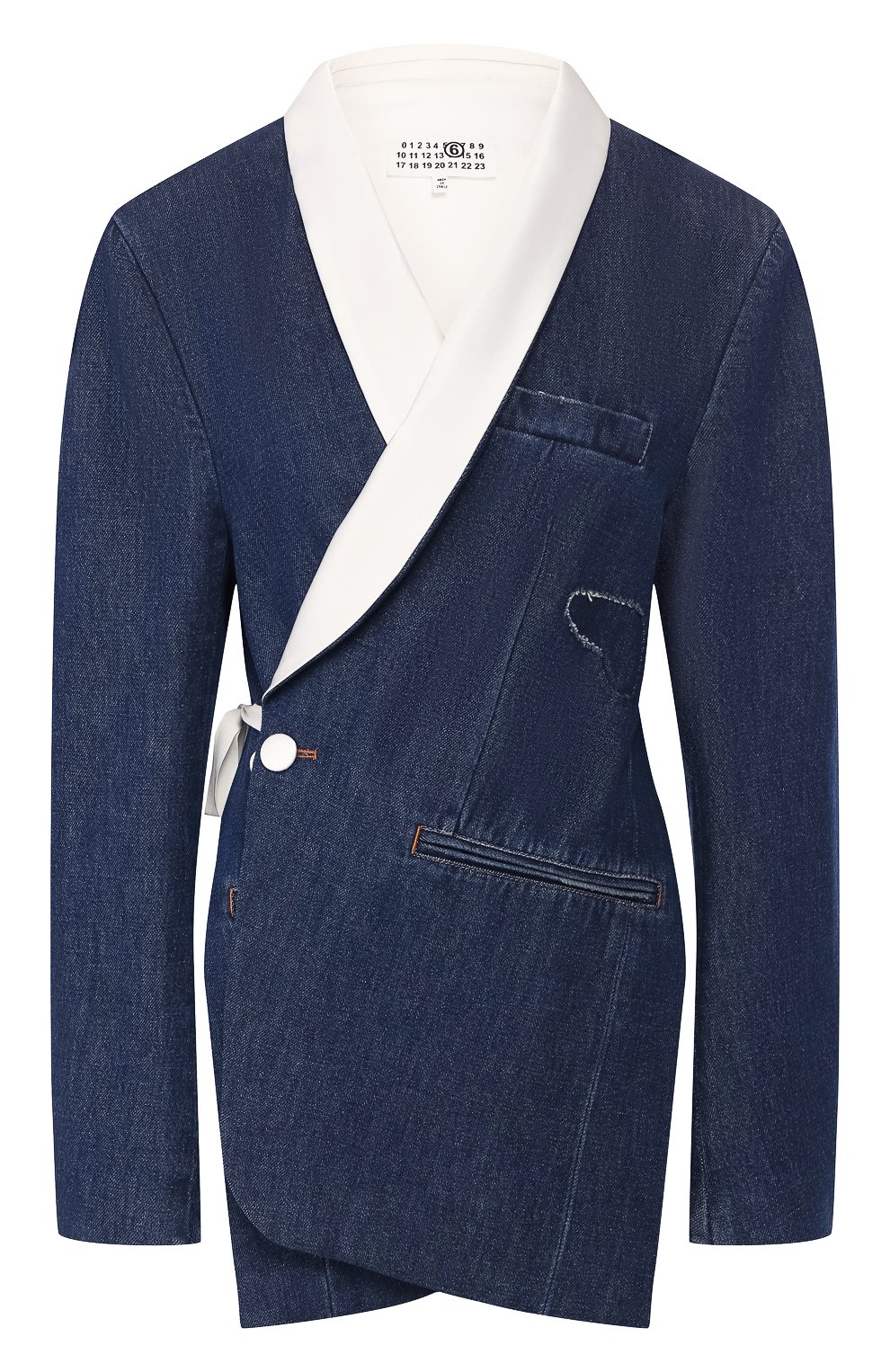 Джинсовый жакет MM6 синего цвета по цене 93000 руб., арт. S62BN0031/S30460, фото 1 Джинсовый жакет MM6, арт. S62BN0031/S30460, фото 1