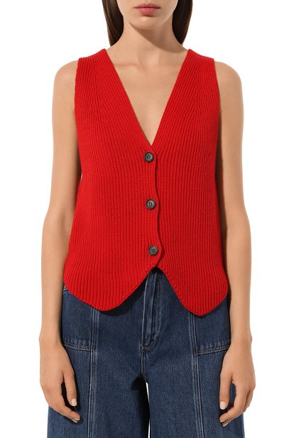 Жилет LESYANEBO красного цвета по цене 9600 руб., арт. LN08H-0301_FF, фото 3 Жилет LESYANEBO, арт. LN08H-0301_FF, фото 3