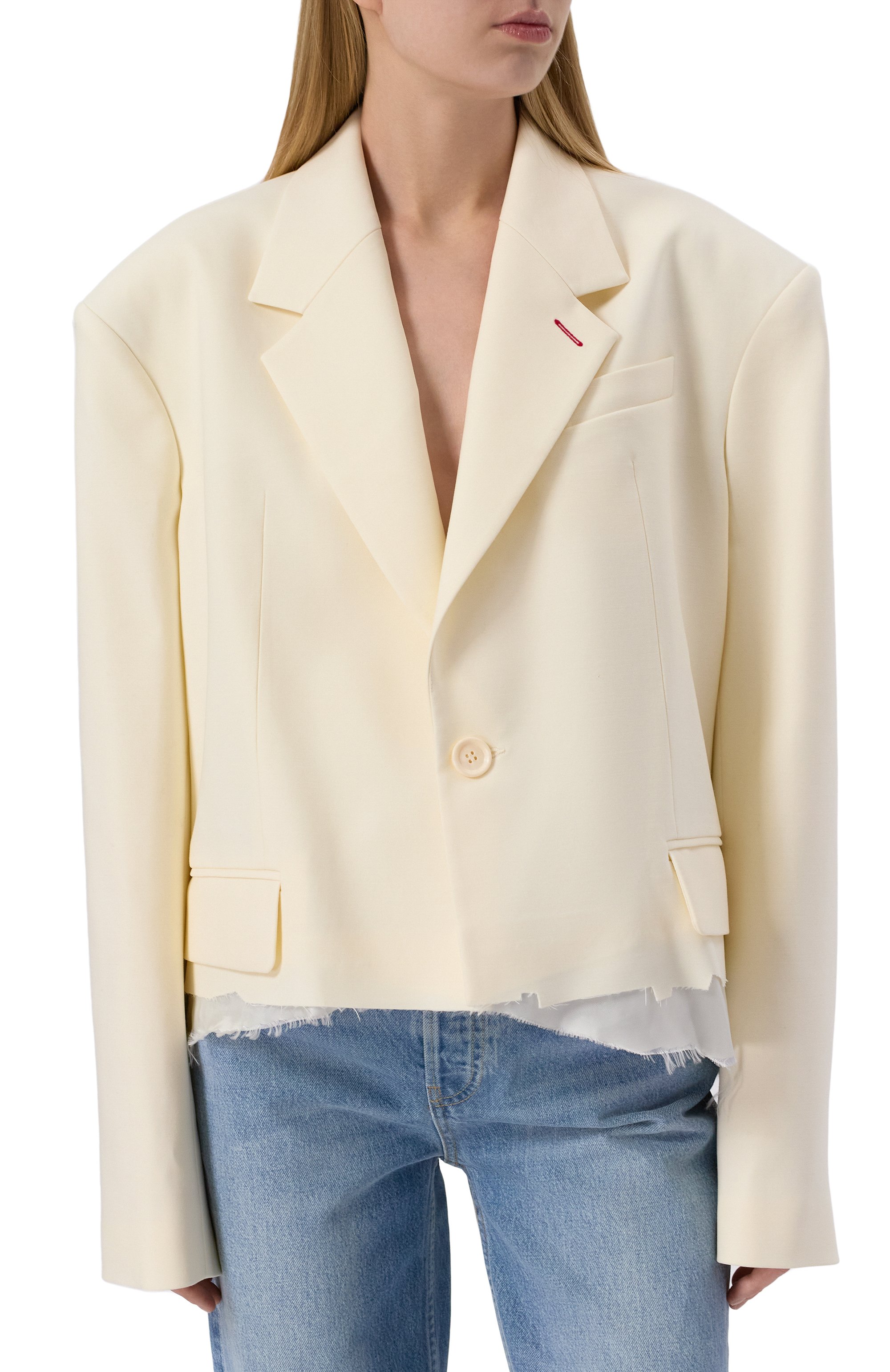 Шерстяной жакет PERVERT кремового цвета по цене 80000 руб., арт. PE24/JA05/52-08, фото 3 Шерстяной жакет PERVERT, арт. PE24/JA05/52-08, фото 3