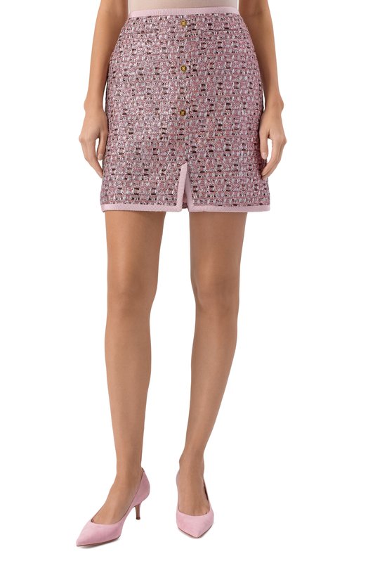 Твидовая юбка Giambattista Valli 25FWSVCA2C31/74UBE Розовый  25FWSVCA2C31/74UBE Фото 3