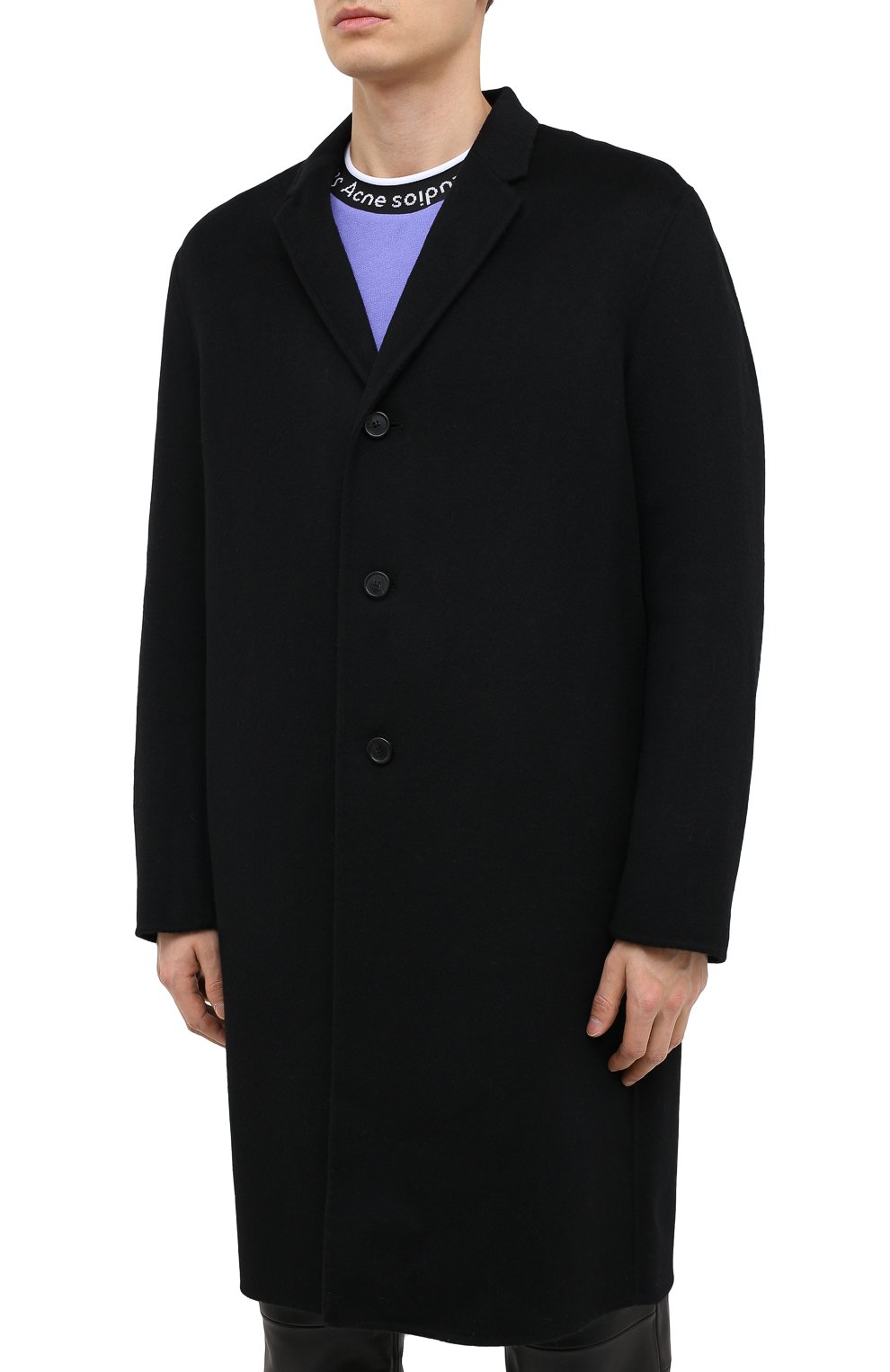 Шерстяное пальто ACNE STUDIOS черного цвета по цене 99850 руб., арт. B90467, фото 3 Шерстяное пальто ACNE STUDIOS, арт. B90467, фото 3