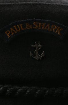 Мужская шерстяное кепи PAUL&SHARK темно-синего цвета, арт. C0P7161/F0D | Фото 4 (Материал: Текстиль, Шерсть; Материал сплава: Проставлено, Проверено; Нос: Не проставлено; Статус проверки: Проверено, Проверена категория)