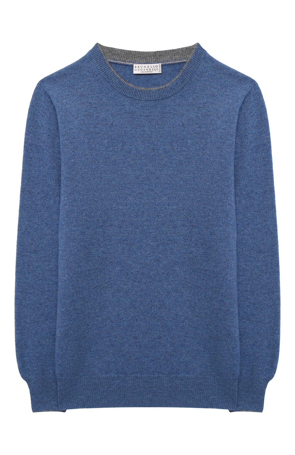 Кашемировый пуловер BRUNELLO CUCINELLI синего цвета по цене 47950 руб., арт. B22M10000B, фото 1 Кашемировый пуловер BRUNELLO CUCINELLI, арт. B22M10000B, фото 1