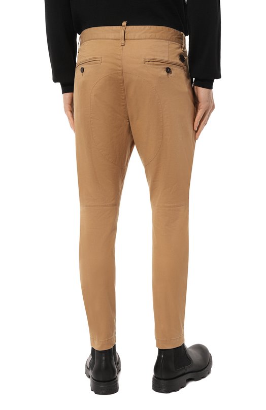 Хлопковые брюки Dsquared2 S74KB0819/S39021 Бежевый  S74KB0819/S39021 Фото 4