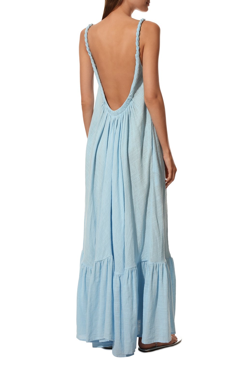 Хлопковое платье KALITA голубого цвета по цене 59550 руб., арт. LUNA MAXI DRESS, фото 4 Хлопковое платье KALITA, арт. LUNA MAXI DRESS, фото 4