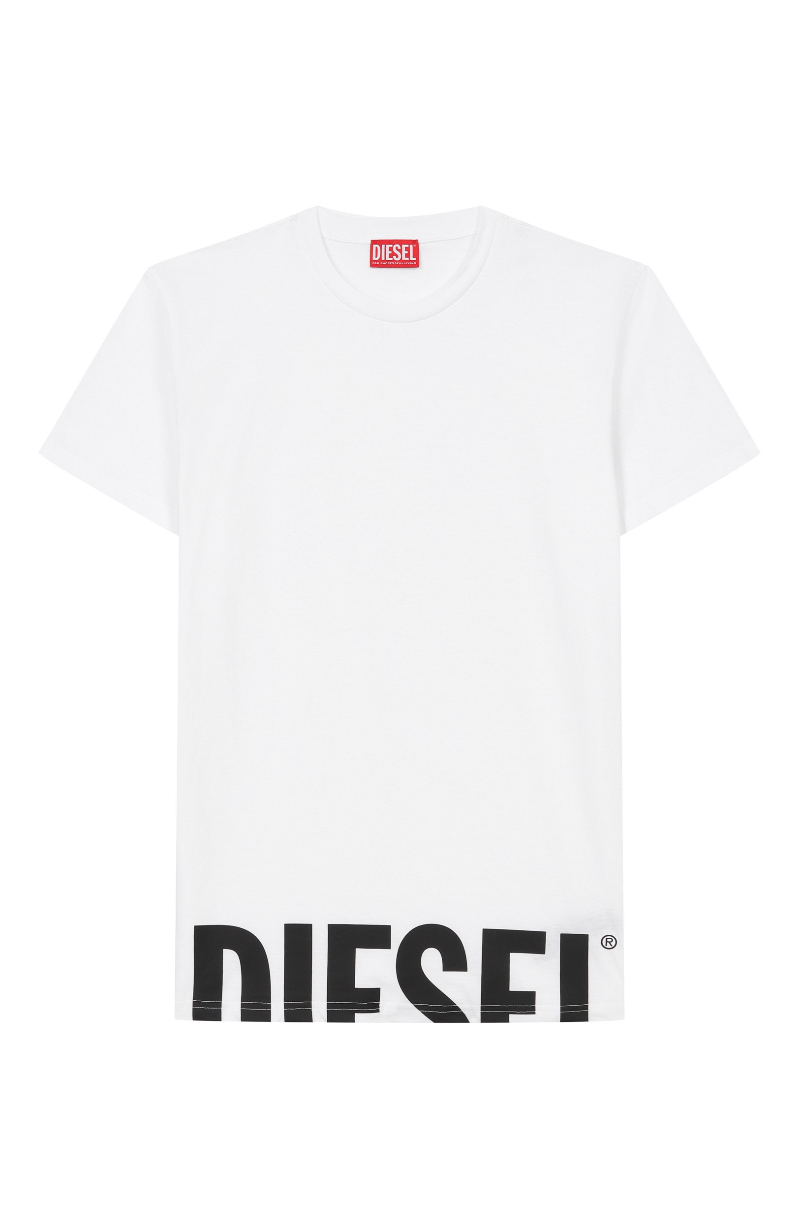 Хлопковая футболка DIESEL белого цвета по цене 6655 руб., арт. J03040/00YI9, фото 1 Хлопковая футболка DIESEL, арт. J03040/00YI9, фото 1