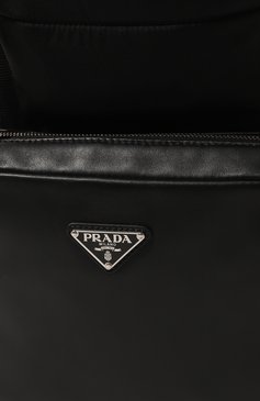 Мужской рюкзак PRADA черного цвета, арт. 2VZ093-2DXV-F0002-OOO | Фото 3 (Размер: medium; Материал: Натуральная кожа, Текстиль; Материал сплава: Проставлено; Драгоценные камни: Проставлено; Стили: Кэжуэл)