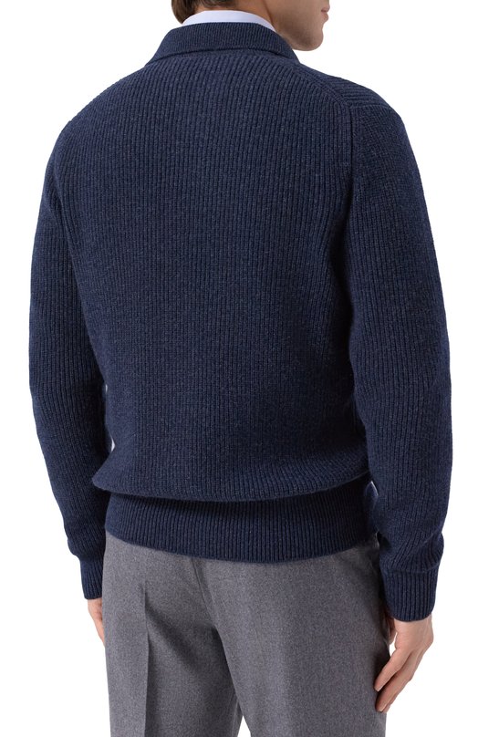 Кардиган из шерсти и кашемира Andrea Campagna CA3MLT/WC7P Синий  CA3MLT/WC7P Фото 4